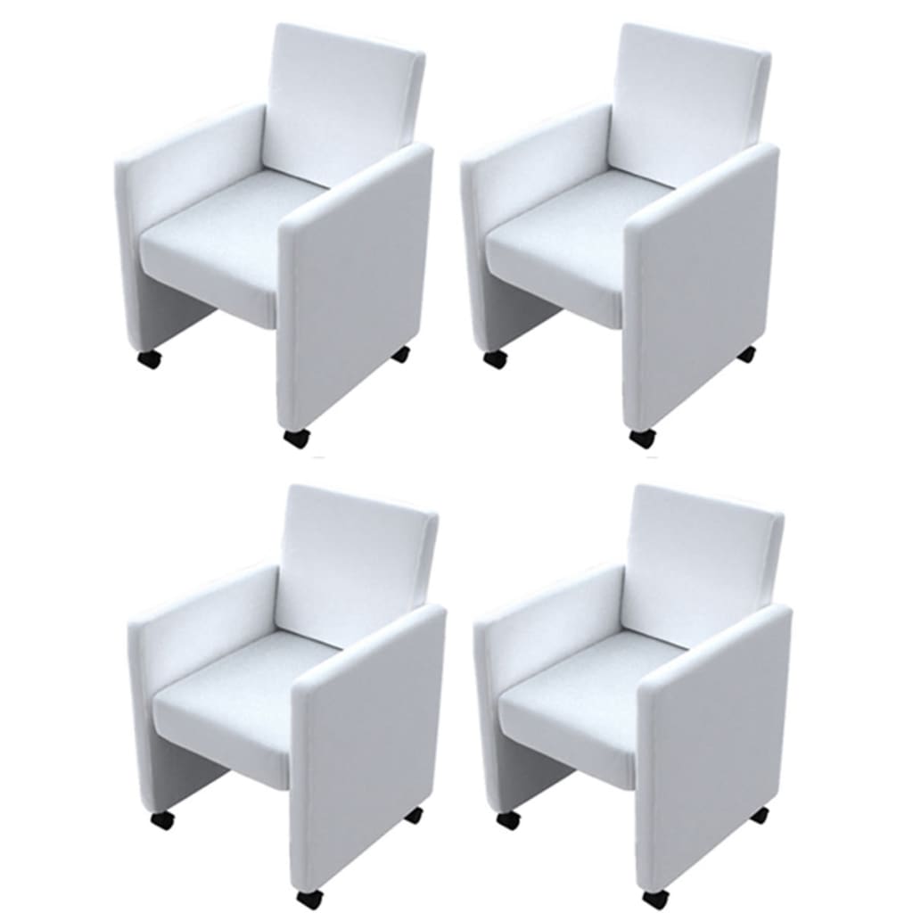 Eetkamerstoelen Kunstleer 4 Wit