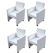 Eetkamerstoelen 4 st kunstleer wit 58,5x65x88 cm