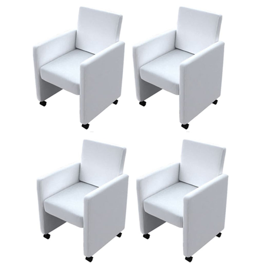 Eetkamerstoelen Kunstleer 4 Wit