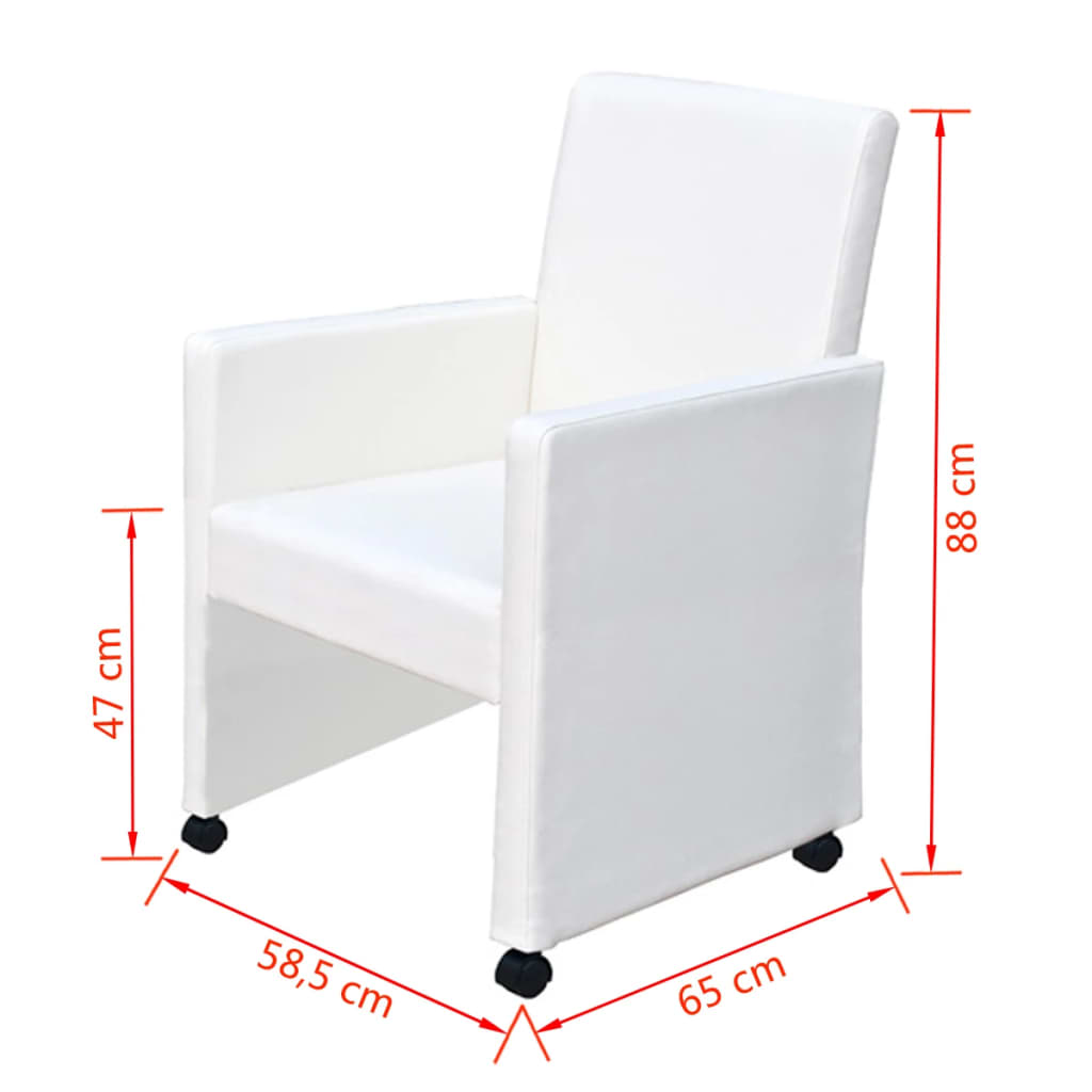 Eetkamerstoelen Kunstleer 4 Wit