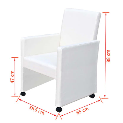 Eetkamerstoelen Kunstleer 4 Wit