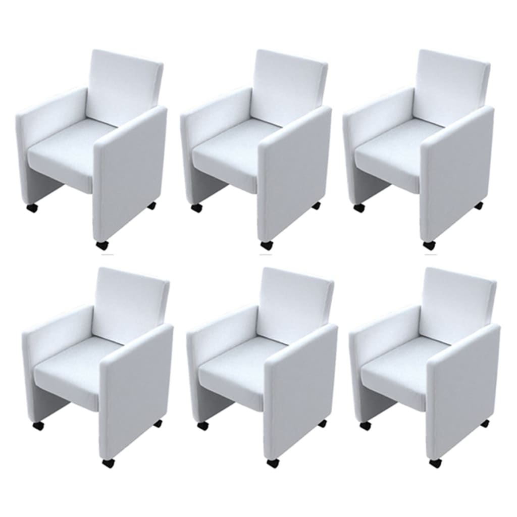 Eetkamerstoelen Kunstleer 6 Wit