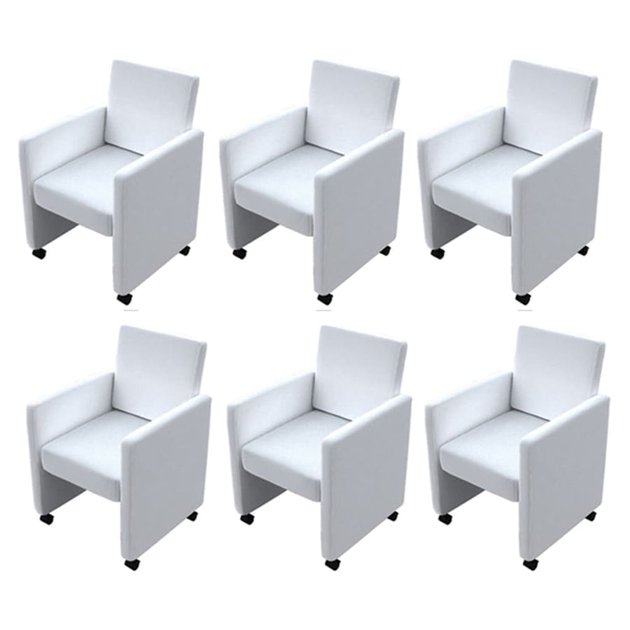 Eetkamerstoelen Kunstleer 6 Wit