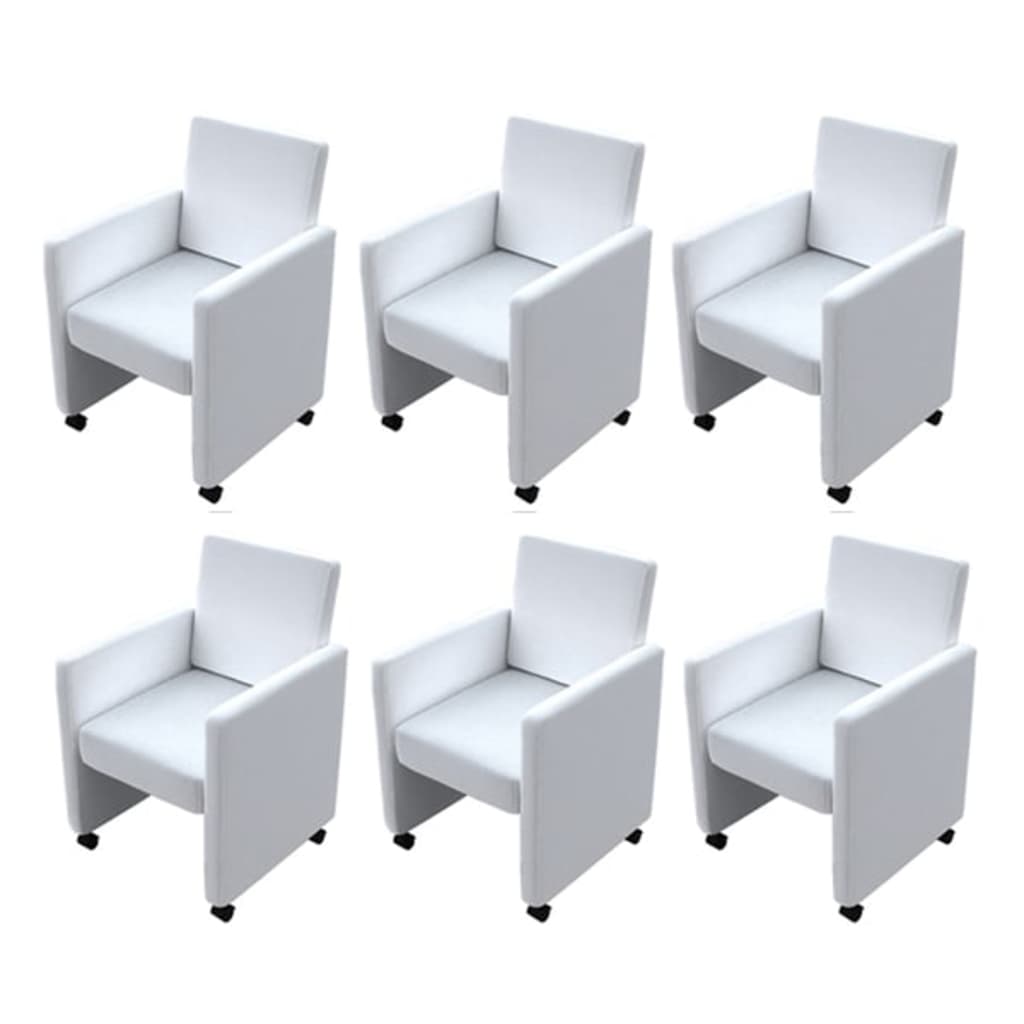 Eetkamerstoelen Kunstleer 6 Wit