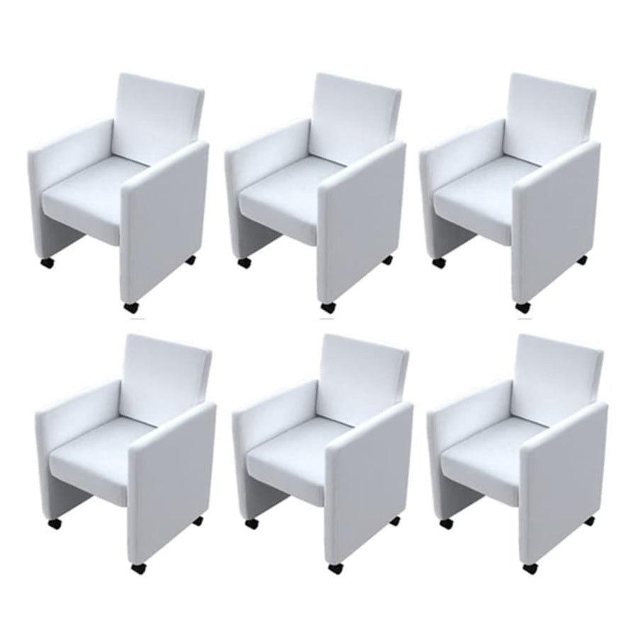 Eetkamerstoelen Kunstleer 6 Wit