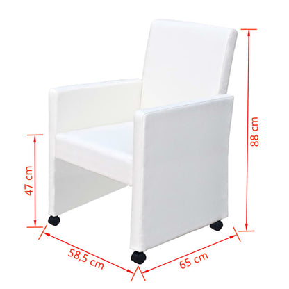 Eetkamerstoelen Kunstleer 6 Wit