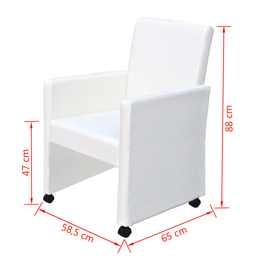 Eetkamerstoelen Kunstleer 6 Wit