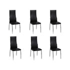 Eetkamerstoelen kunstleer zwart set 6
