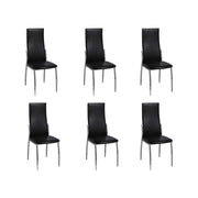 Eetkamerstoelen kunstleer zwart set 6
