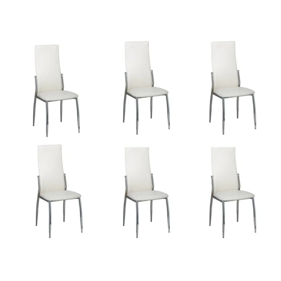 Eetkamerstoelen 6 st kunstleer wit