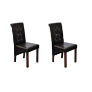 Eetkamerstoelen 2 st kunstleer bruin 43x52x95 cm