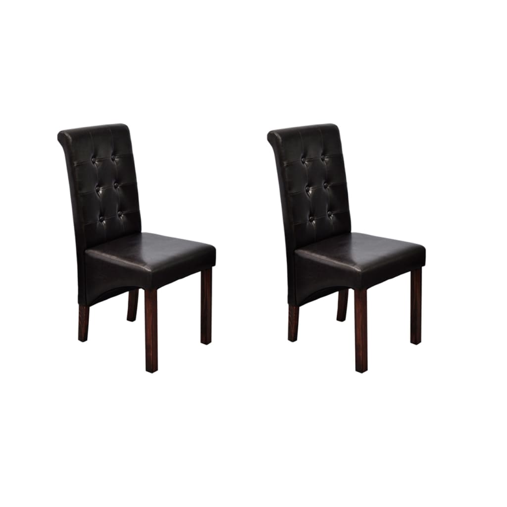 Eetkamerstoelen Kunstleer 2 Bruin