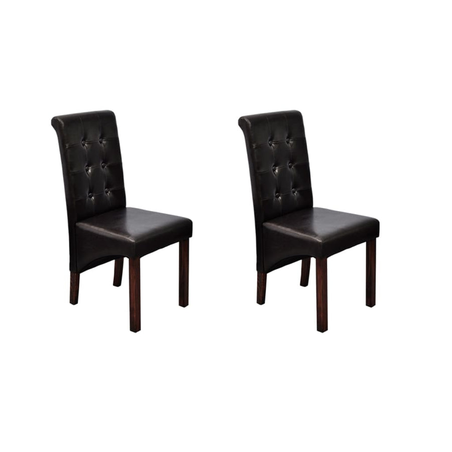 Eetkamerstoelen Kunstleer 2 Bruin