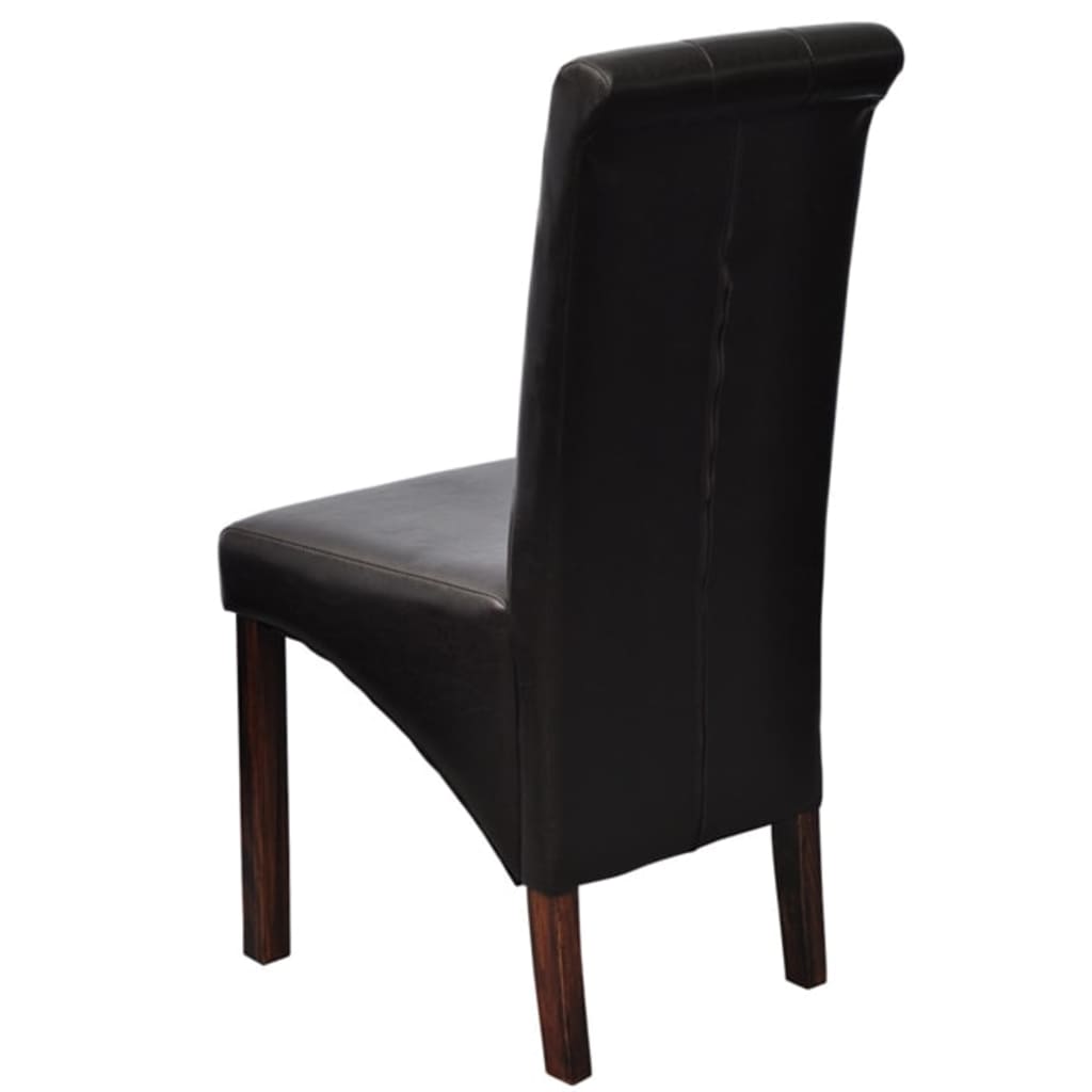 Eetkamerstoelen Kunstleer 2 Bruin