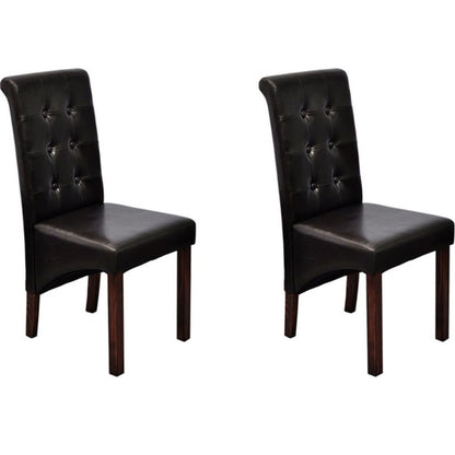 Eetkamerstoelen Kunstleer 2 Bruin