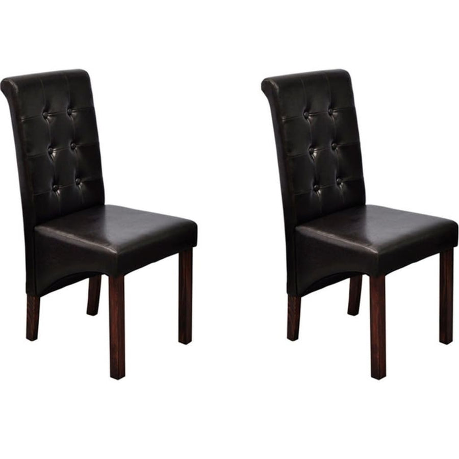 Eetkamerstoelen Kunstleer 2 Bruin