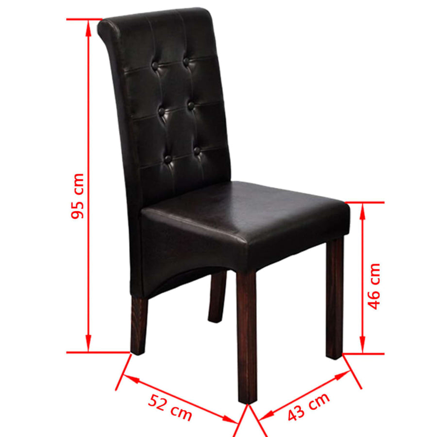 Eetkamerstoelen Kunstleer 2 Bruin