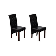 Eetkamerstoelen 2 st kunstleer zwart 43x52x95 cm