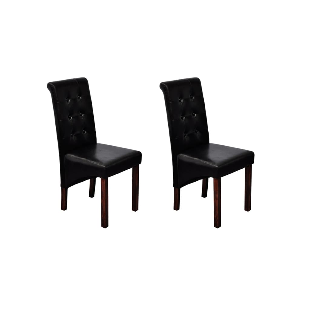 Eetkamerstoelen Kunstleer 2 Zwart