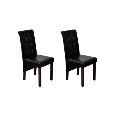 Eetkamerstoelen Kunstleer 2 Zwart