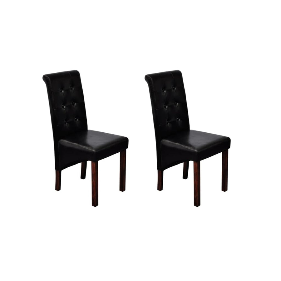 Eetkamerstoelen Kunstleer 2 Zwart