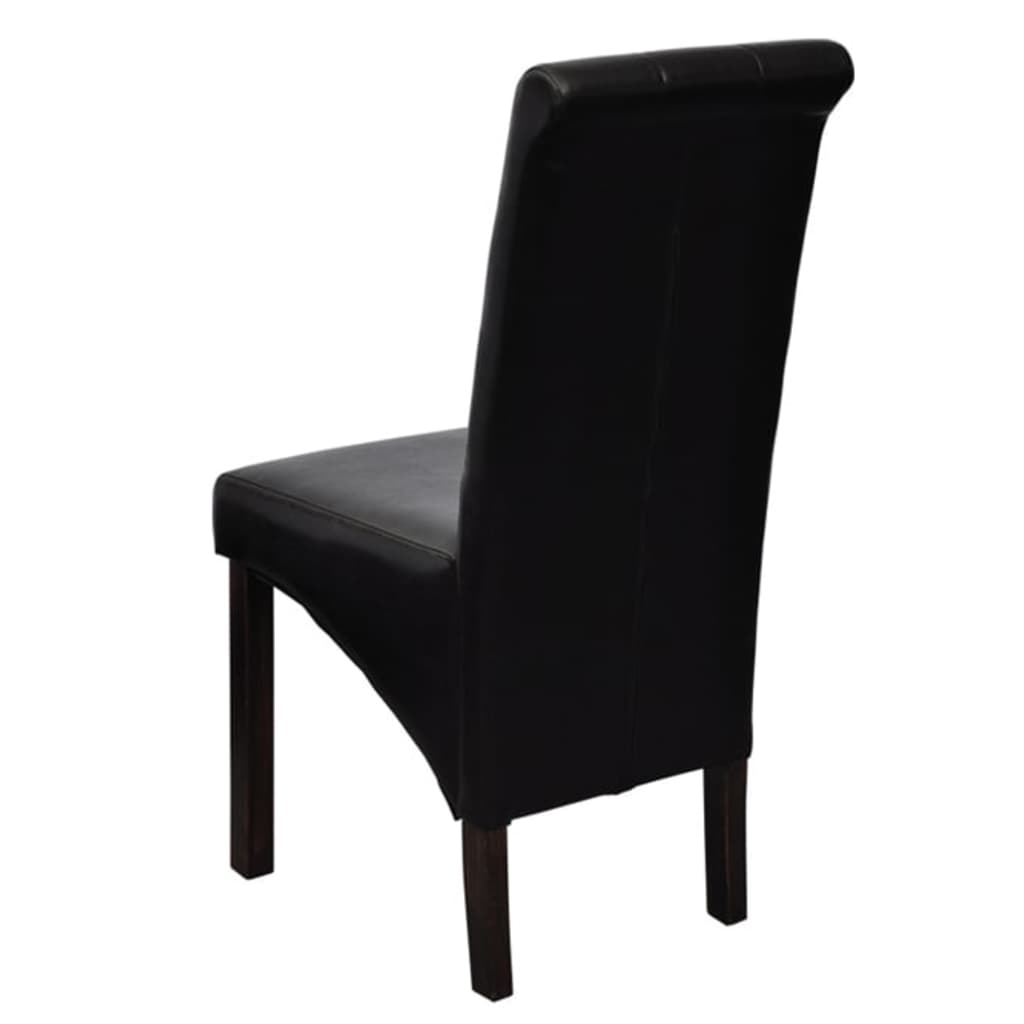 Eetkamerstoelen Kunstleer 2 Zwart