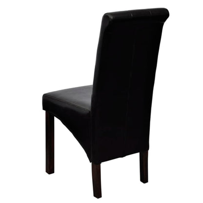 Eetkamerstoelen Kunstleer 2 Zwart