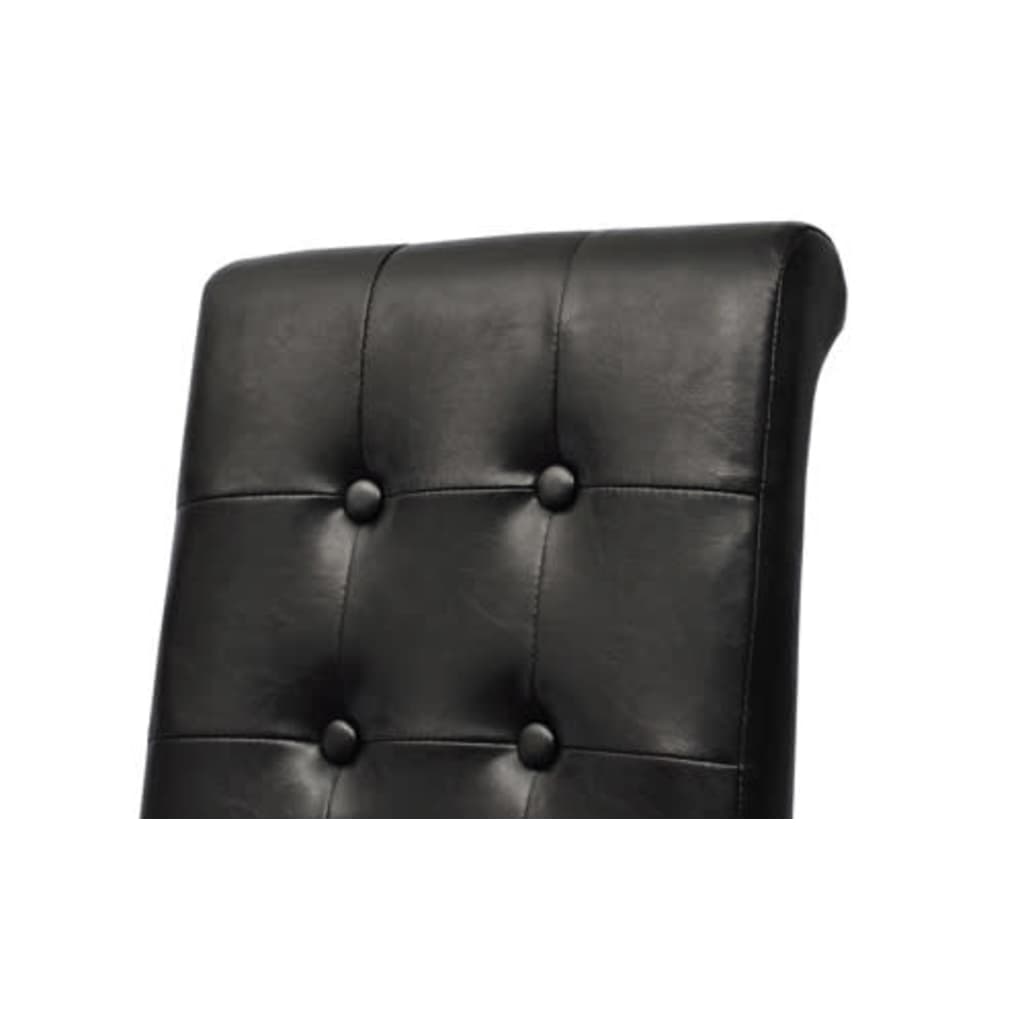 Eetkamerstoelen Kunstleer 2 Zwart