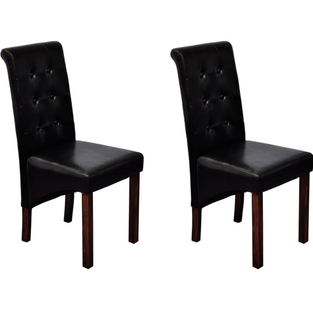 Eetkamerstoelen Kunstleer 2 Zwart