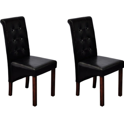 Eetkamerstoelen Kunstleer 2 Zwart