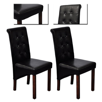 Eetkamerstoelen Kunstleer 2 Zwart