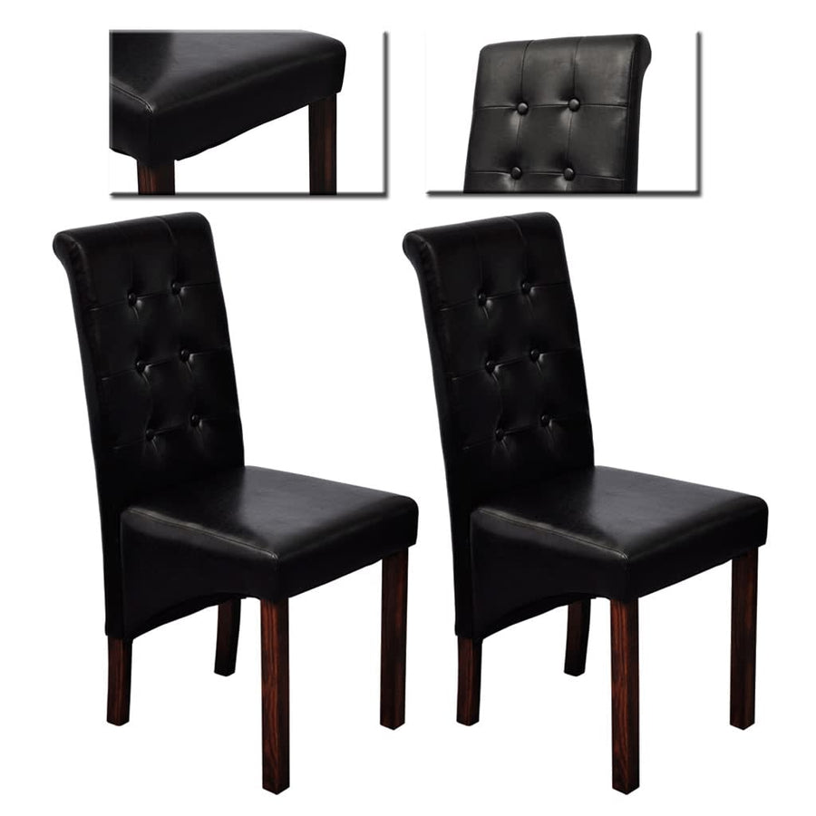 Eetkamerstoelen Kunstleer 2 Zwart