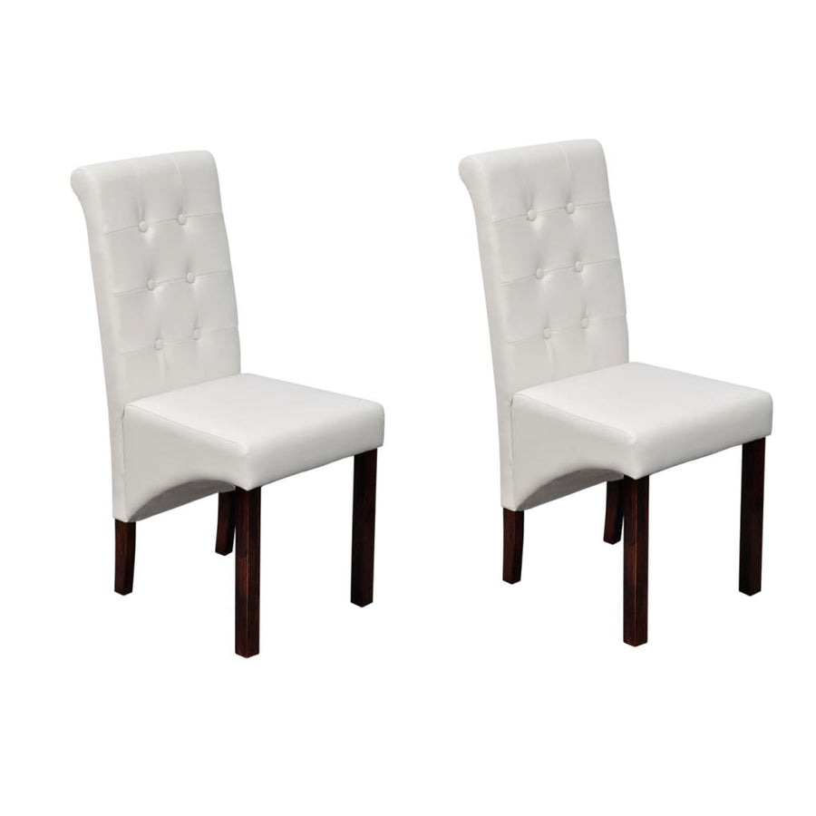 Eetkamerstoelen Kunstleer 2 Wit