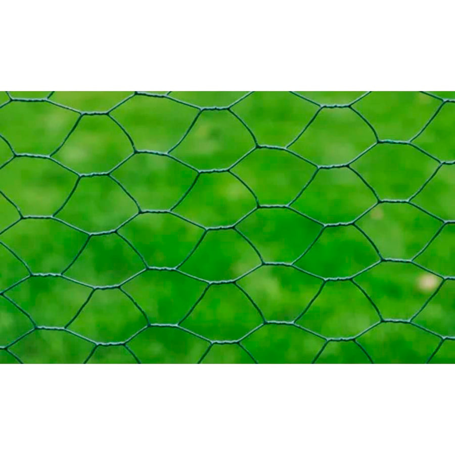 Draadgaas zeshoekig 1x25 m gegalvaniseerd staal donkergroen 1 m