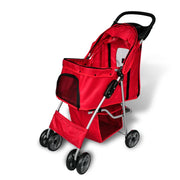 Red dog stroller