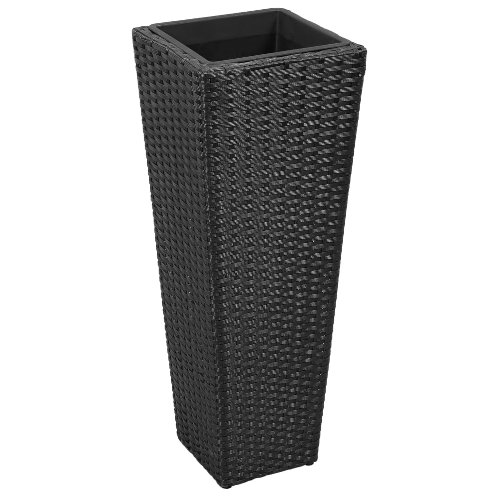Plantenbakken Verhoogd Poly Rattan Zwart