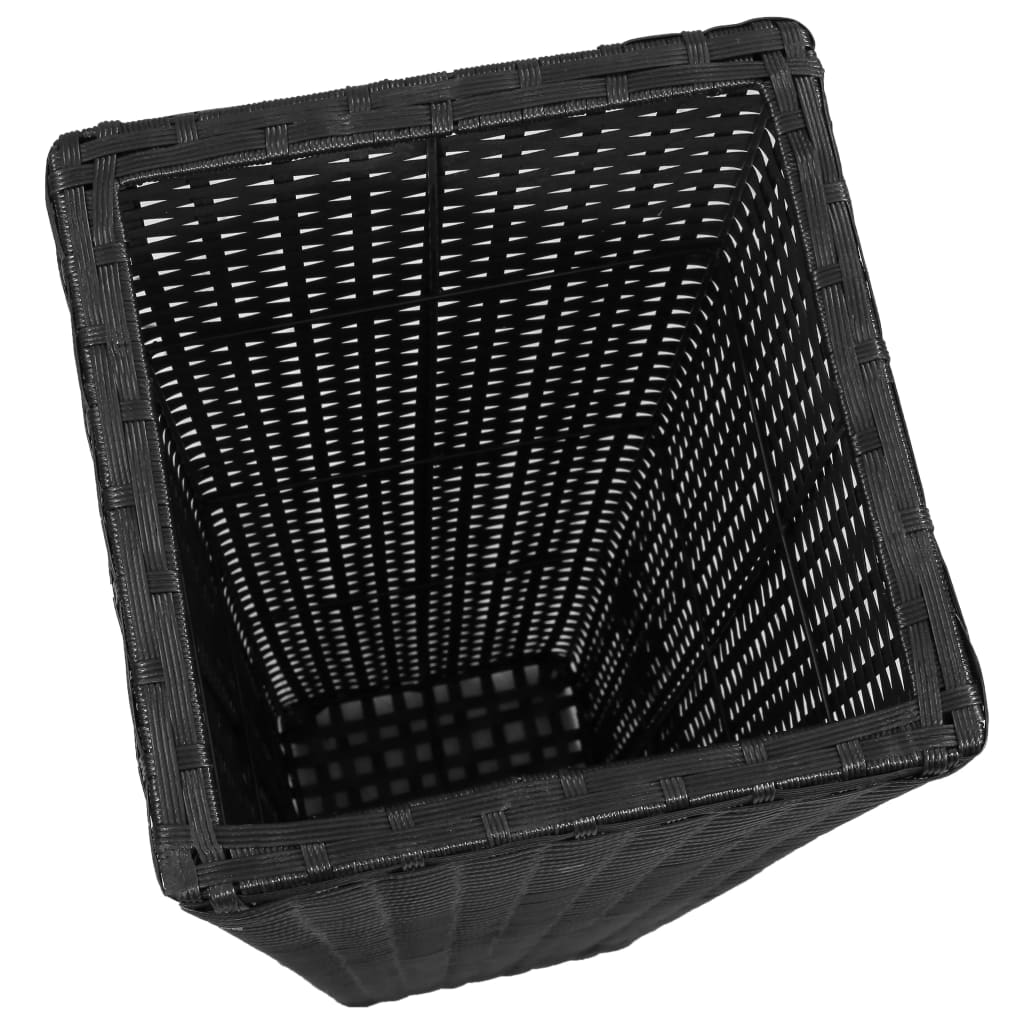 Plantenbakken Verhoogd Poly Rattan Zwart