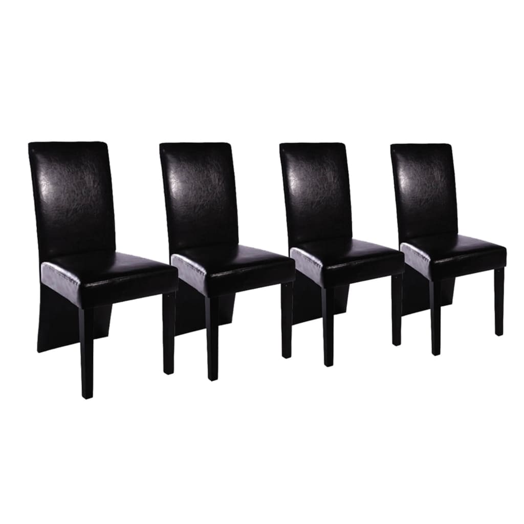 Eetkamerstoelen Kunstleer 4 Zwart