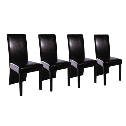 Eetkamerstoelen Kunstleer 4 Zwart