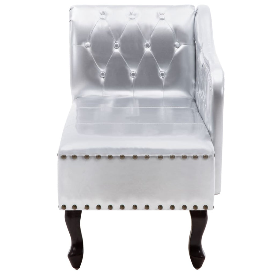 Chaise longue kunstleer zilverkleurig