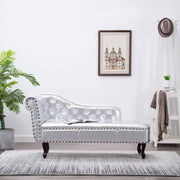 Chaise longue 168x58x77 cm kunstleer zilver