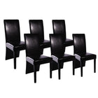 Eetkamerstoelen 6 stuks kunstleer zwart