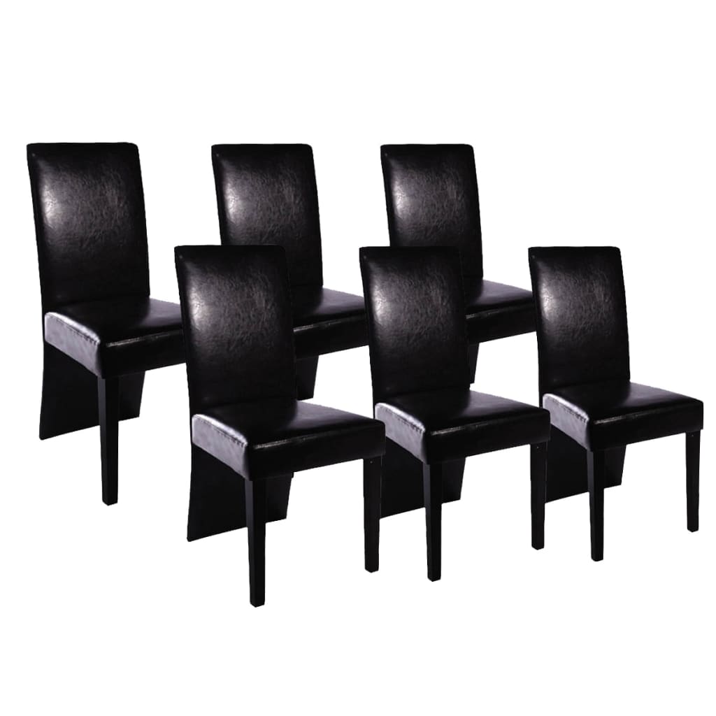Eetkamerstoelen 6 St Kunstleer Zwart