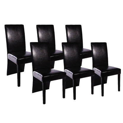 Eetkamerstoelen 6 St Kunstleer Zwart