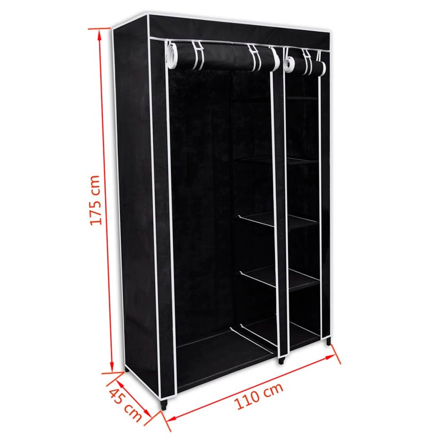 Kledingkast Opvouwbaar 0X45X75 Cm Zwart