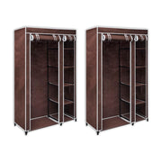 Kledingkast stof bruin 2 stuks 110x45x175 cm
