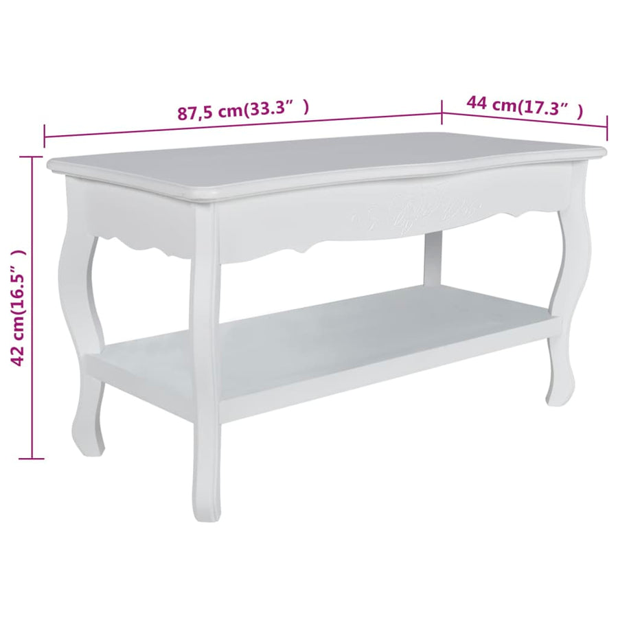 Salontafel Met 2 Lagen Mdf Wit