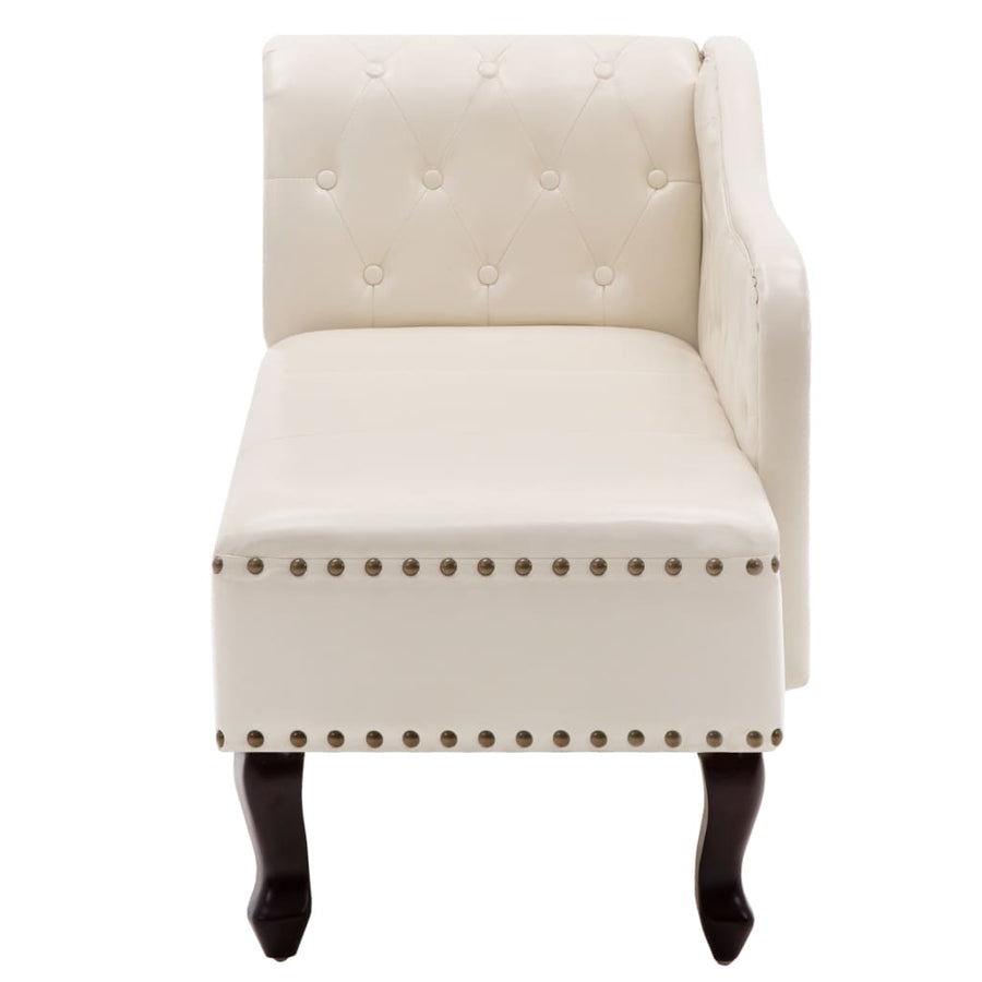 Chaise Longue Kunstleer Crème Wit