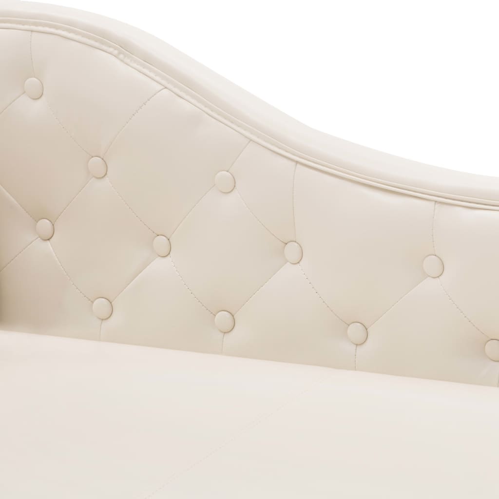 Chaise Longue Kunstleer Crème Wit