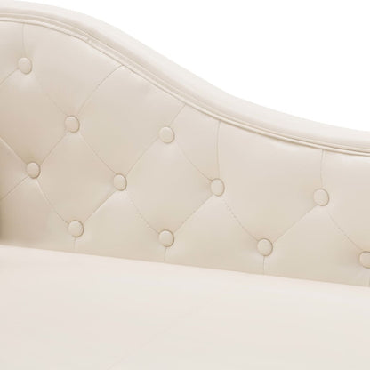 Chaise Longue Kunstleer Crème Wit